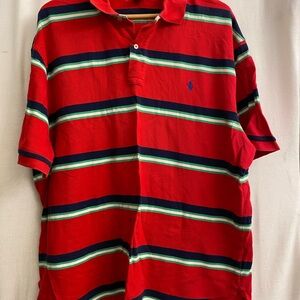 Polo by Ralph Lauren Men's Red Striped Shirt